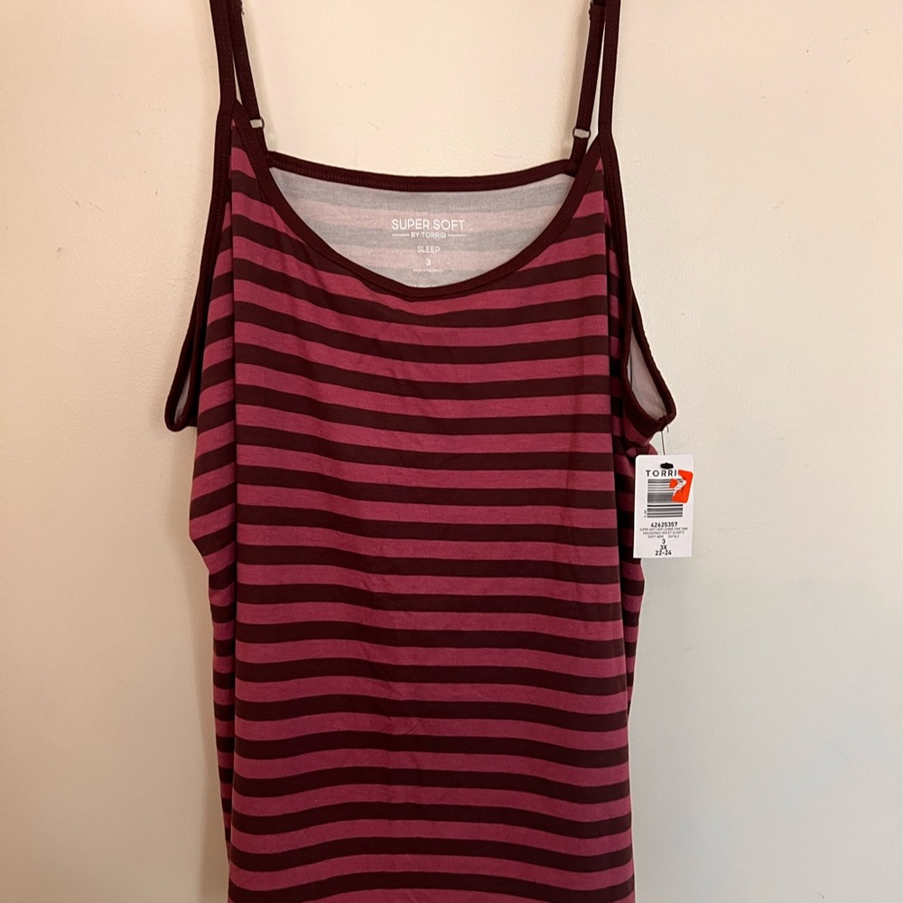 Striped Burgundy and Black Tank Top